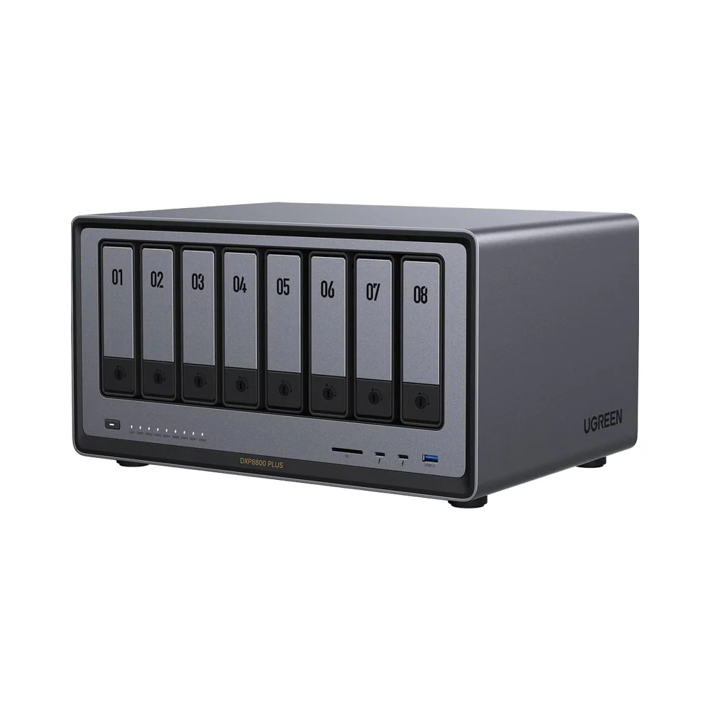 UGREEN DXP8800 Plus 8-Bay USB Desktop NAS I5 1235U 10-Core CPU 8GB DDR5 128G SSD 2X 10GbE 2X M.2 NVMe in Stock