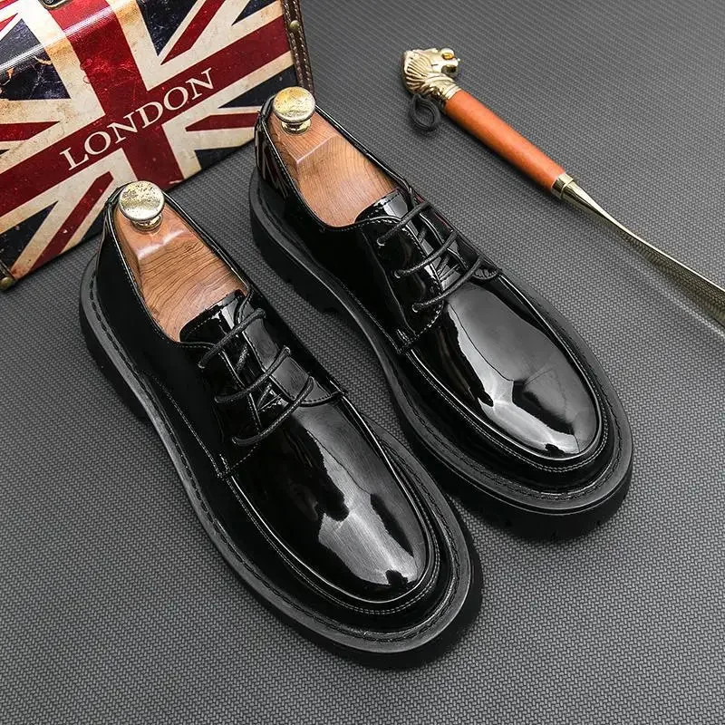 Party Leather Shoes Men's Korean-Style Fashionable Social Young Men's Sports Style Business Dress Leather Shoes