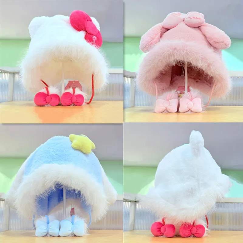 

Sanrio Plush Beanie Hat, Soft & Cute Cartoon Cap for Women Girls, Lightweight Knit Skull Cap with Hello Kitty Pompom, Gift