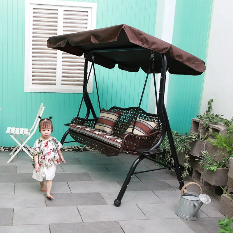 Outdoor Swing Courtyard Double Leisure Vine Weaving hammock Iron Art Lazy Basket Outdoor Home Balcony Hanging Chair