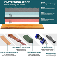Premium Whetstone Cut Sharpening Stone Set Sharpener Non Slip Base Cutter Sharpener 400#/1000# 3000#/8000#