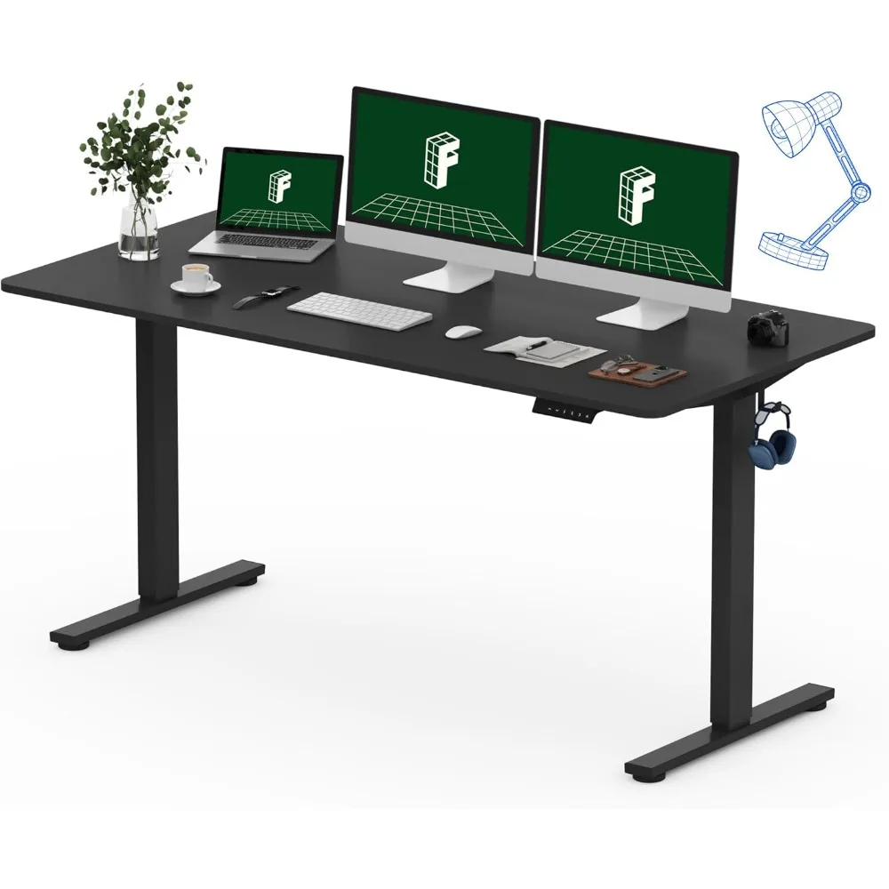 

60 x 24 Inches Adjustable Desk with Seamless Desktop, Memory Controller Height Adjustment