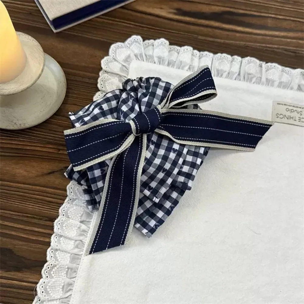 

Fashion Elastic Hair Band Ins Bow Hair Ropes Sweet Check Pattern Pony Tail Holders for Women