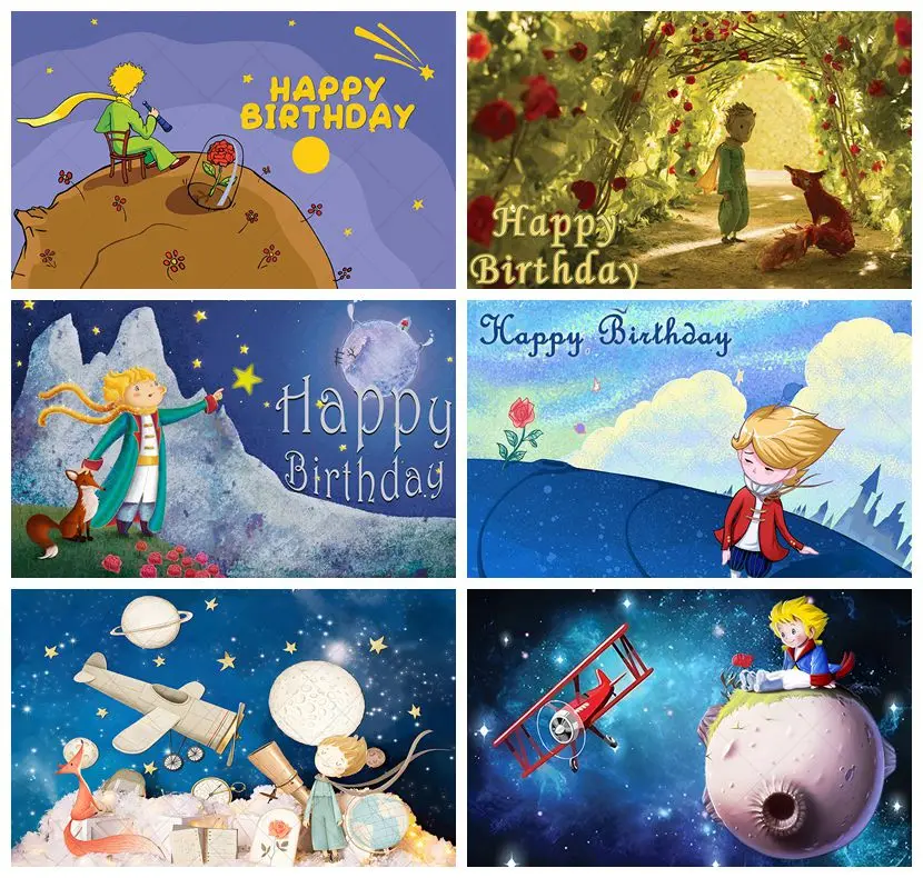 Little Prince Photography Backdrop Universe Meteorite Rose Boys Birthday Party  Custom Background Photo Studio Props