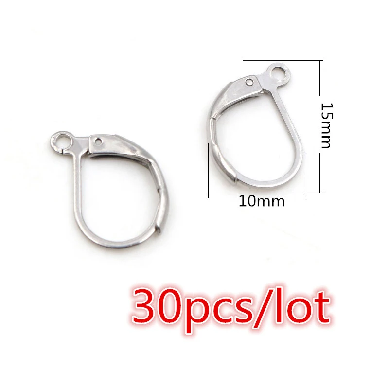 30-100 Stück Edelstahl DIY Ohrringe Haken Verschluss Ergebnisse Handgemachter Schmuck Herstellung Zubehör Ohrdraht Zubehör Stahl Gold