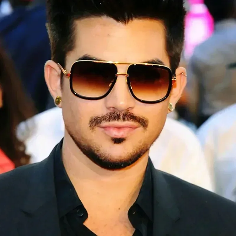 

New Fashion Big Frame Sunglasses Men Square Metal Sun Glasses Women Retro Sunglass Vintage High Quality Gafas Oculos De Sol