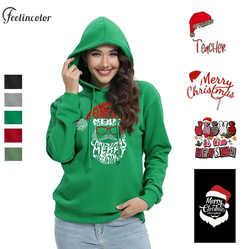 

Hooded Tracksuit Christmas Pullover for Women Sweatshirt Xmas Hoodies Carnival Tops Holiday Streetwear Autumn Female Clothing