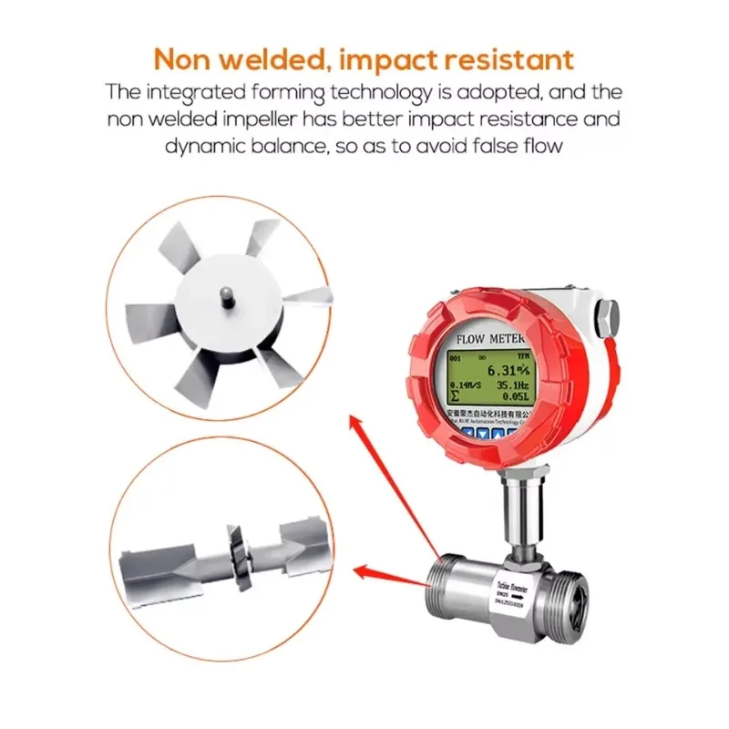 

Customizable Stainless Steel Turbine Flowmeter - OLED Display Pulse Input for Multi-Medium Measurement