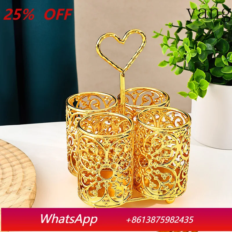 

yjq high-end light luxury kitchen rack household double drain rack knife, fork and spoon storage