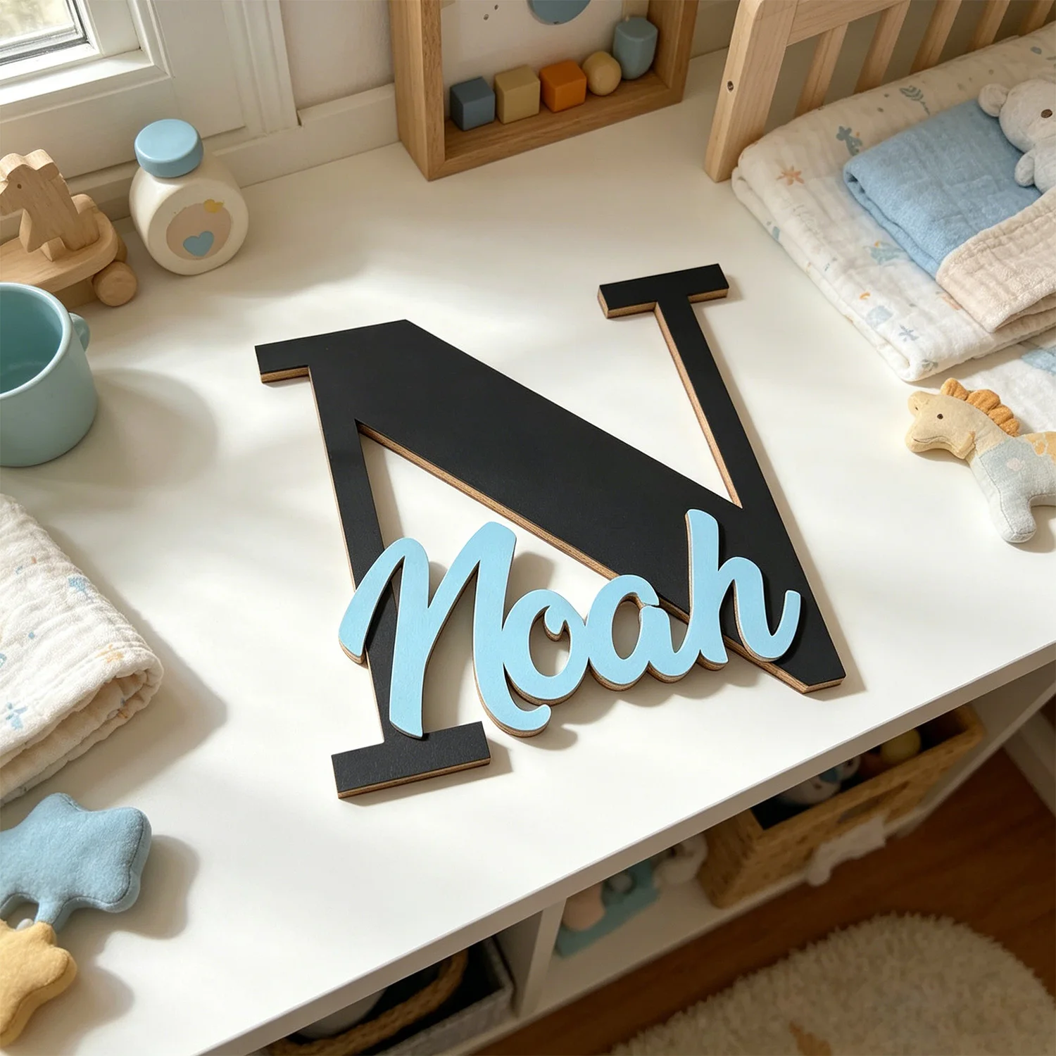 1pc Customizable Wooden Letter Door Sign,Customizable Content, Personalized Children's Room Decoration, Baby Name Identification