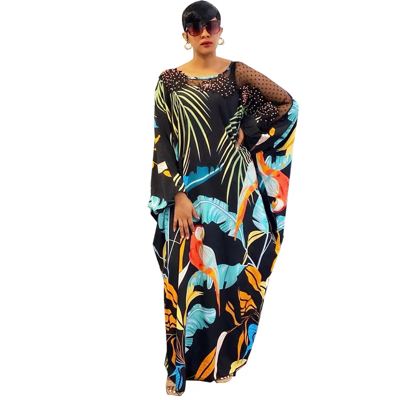 African Dresses For Women 2024 Spring Summer Elegant Dashiki Clothes Lady Fashion Print Casual Long Party Dress Africa Clothing