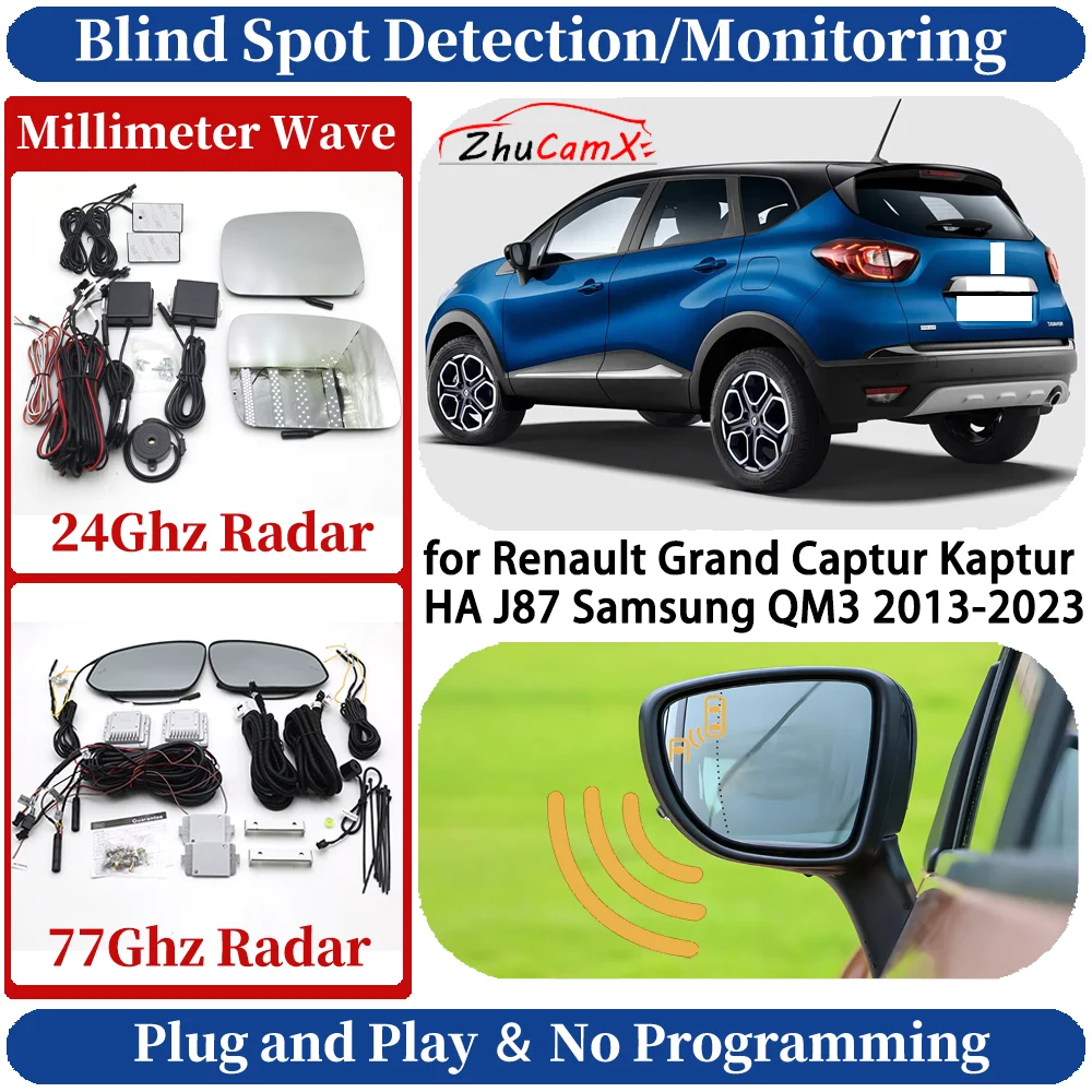 Blind Spot Monitoring/Detection System for Renault Grand Captur Kaptur HA J87 Samsung QM3 2013-2023 Side Lane Change Assist