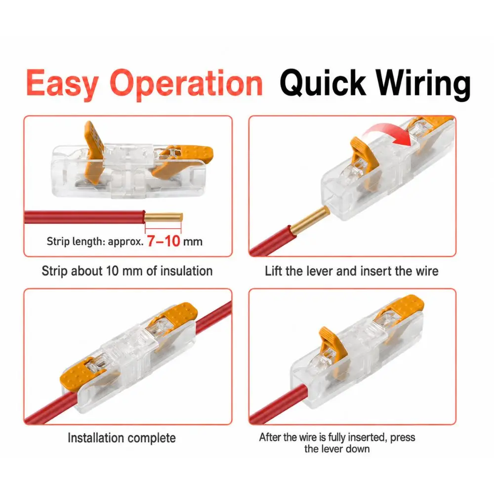 Multi Input Output High Current Wire Connector 0.5-6mm² Push-in Quick Terminal Block  Connect