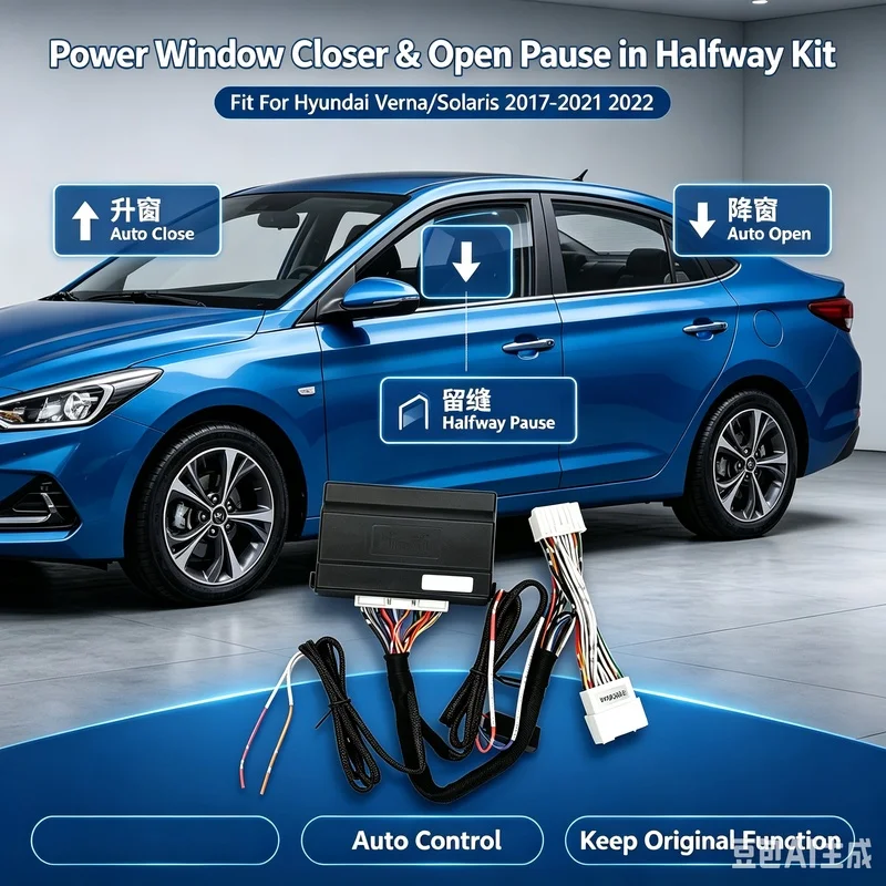 For Hyundai Verna/Solaris 2017-2021 2022 Car Power Control by Key Window Closer Closing & Open  LHD Left Hand Drive