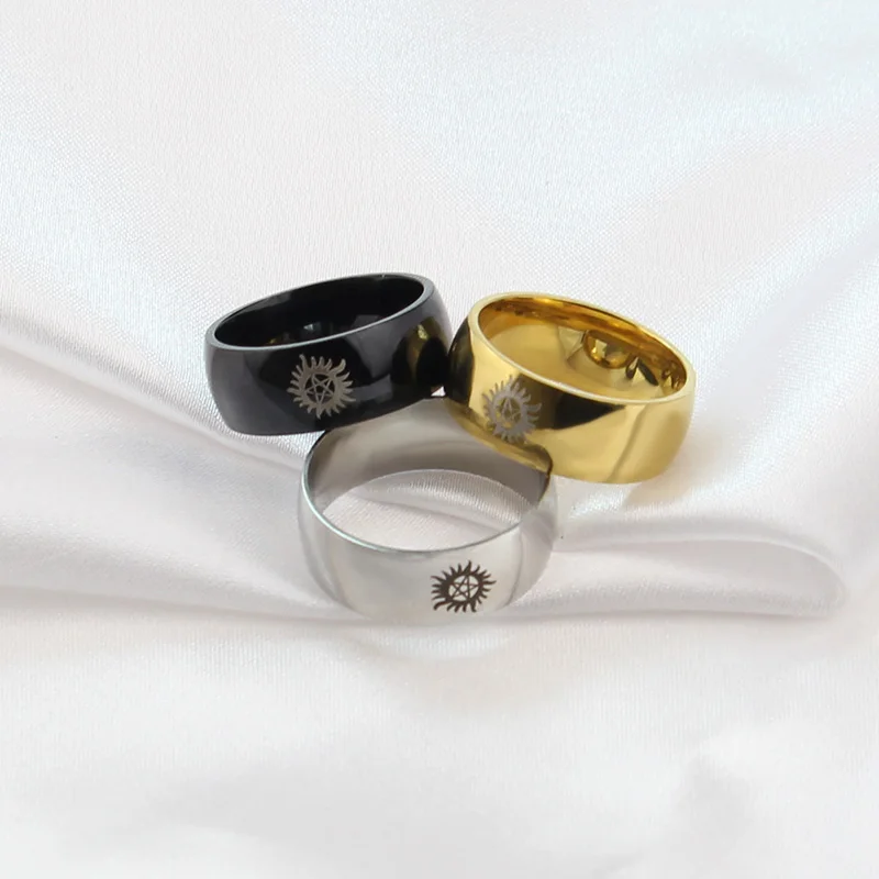 Movie Jewelry Ring Stainless Steel Sun Force Evil Supernatural Ring For Women Men Ring Party Jewelry Gift