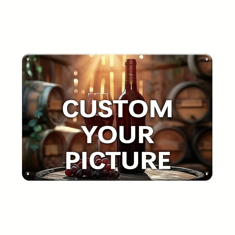 1 personalisiertes Vintage-Metallschild mit individuellem Foto als Wandkunst