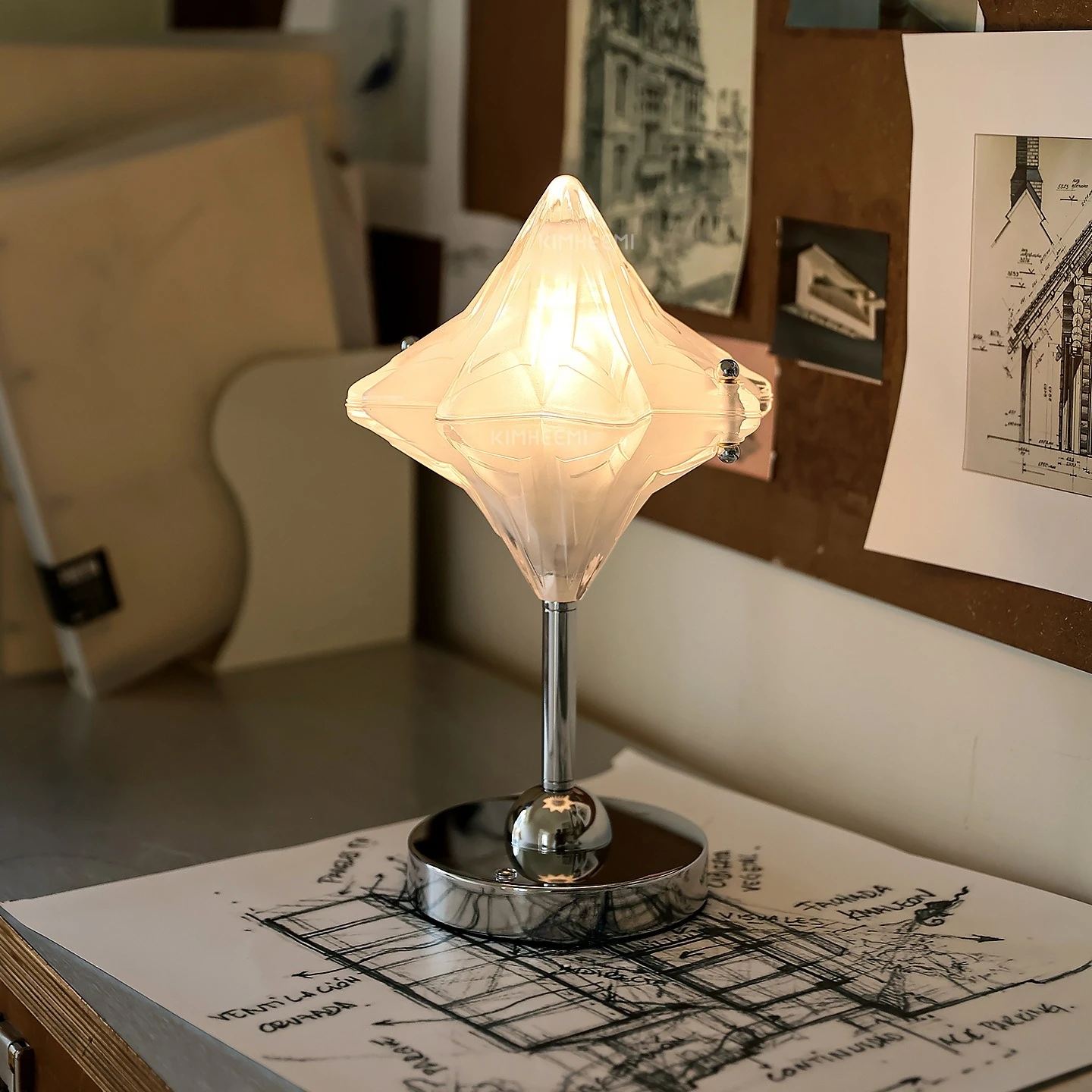Bauhaus Vintage Rechargeable Star Table Lamp Glass Atmosphere Bedside Light Bedroom Gift Desk Decor Night Light