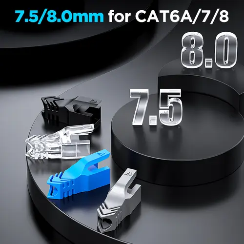 AMPCOM RJ45 Ethernet Network Cable Strain Relief Boots Cable Connector Plug Covers for CAT8 CAT7 CAT6A CAT6 CAT5E CAT5 - Image 4