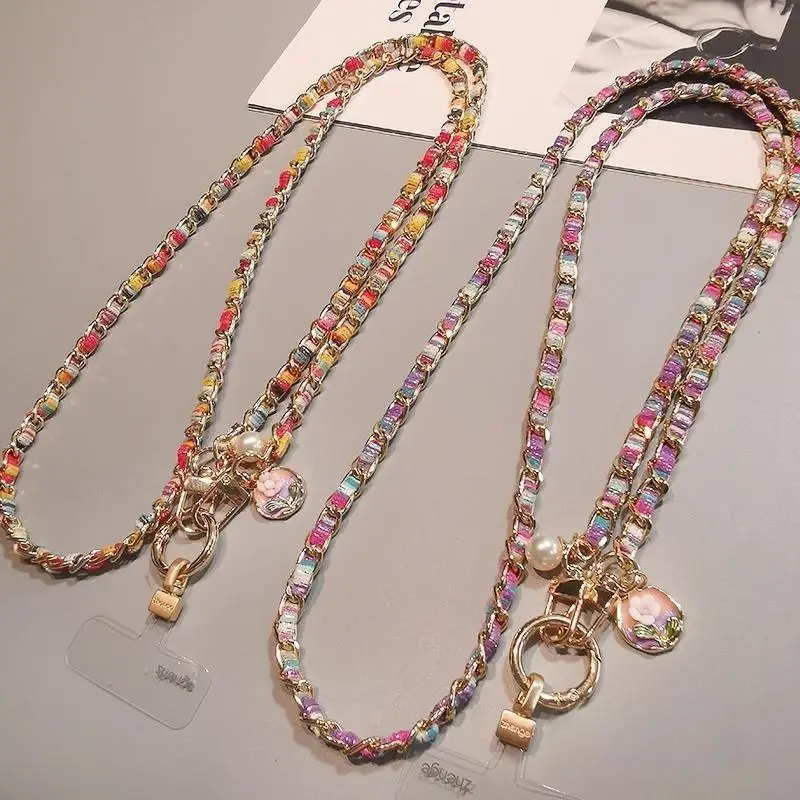 

Colorful Braided Bag Strap For Crossbody Shoulder Bag Handmade Crossbody Bag Strap Mobile Phone Anti-lost Shoulder Lanyard Strap