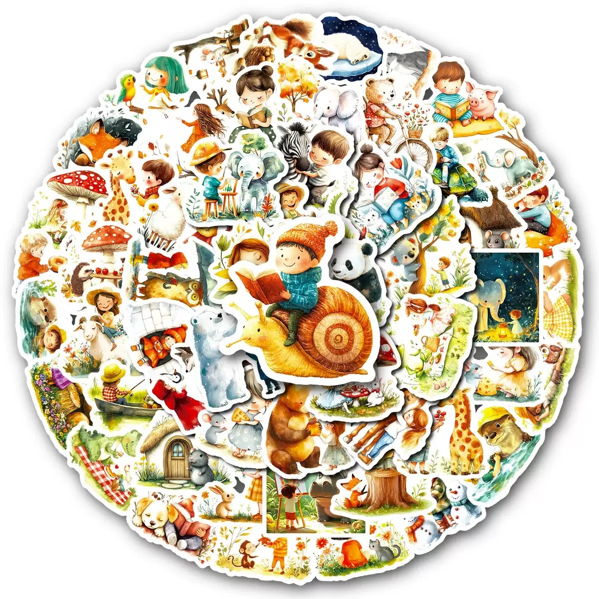 

10/56pcs Vintage Magic Forest Animal Stickers Cute Fairy Tale Decals for Kids Stationery Laptop Phone Suitcase Diary Sticker Toy