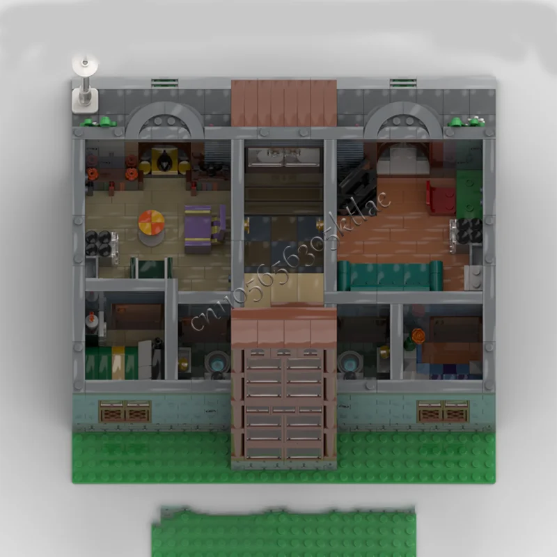 3371 PCS MOC Creative City Street View Modular 3 Stories Apartment Complex Model Architecture Building Block Kid Brick Toy Gift