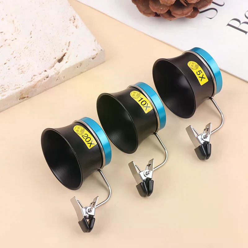 5X 10X 20X Eyeglass Magnifier Tool Clip-On Eye Loupe Loop Magnifying Lens Eyepiece Process Operation Watchmakers Repair Tool