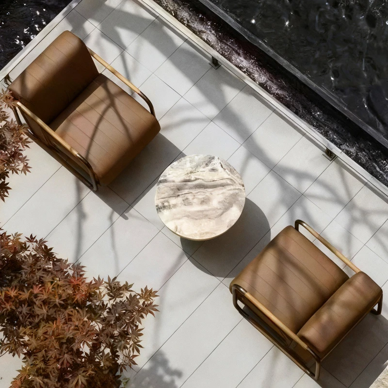 

Outdoor sofa villa courtyard real estate terrace garden high-end sales department yacht leather waterproof sun hotel furniture