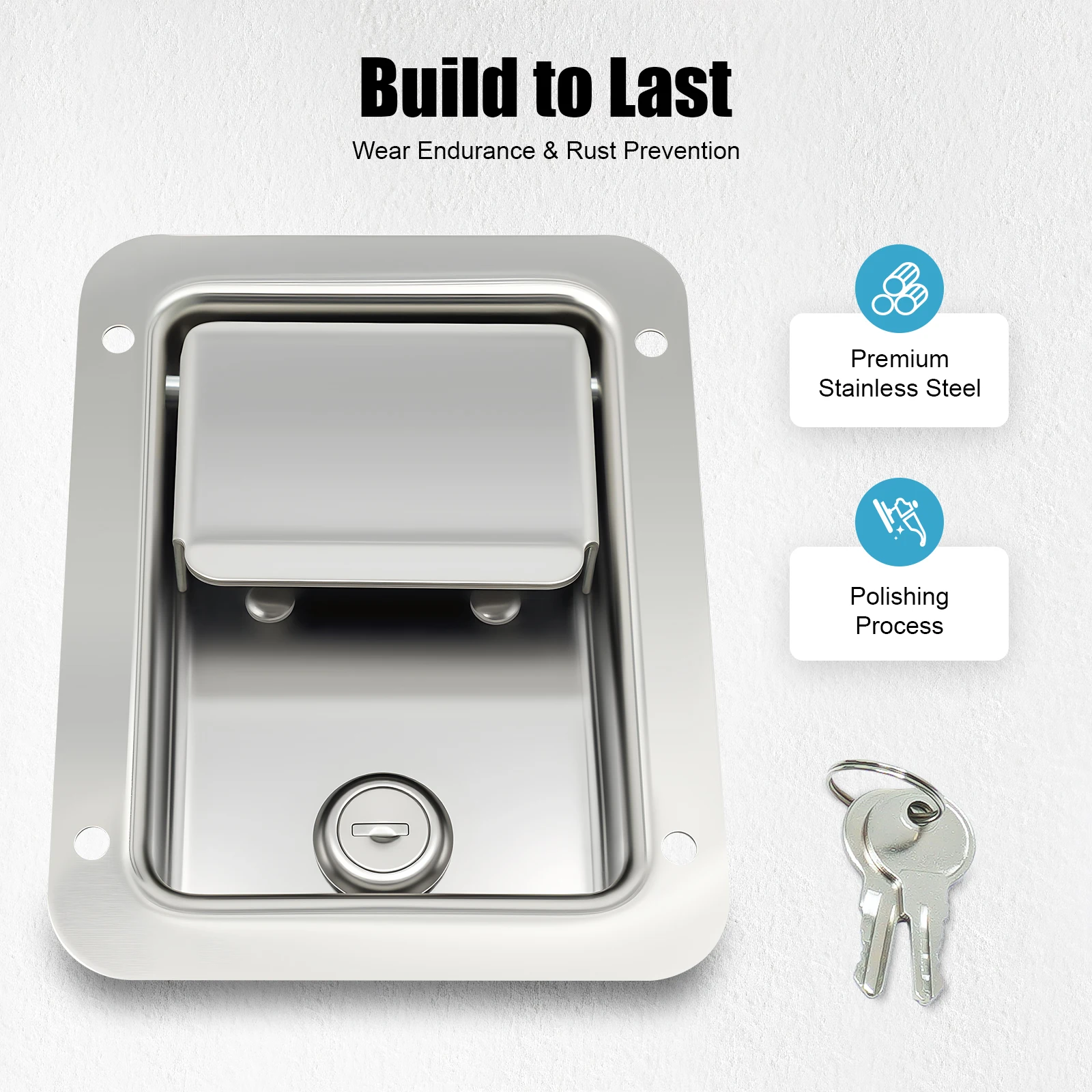 

304 Stainless Steel Engineering Truck Latch Vehicles Panel Latch Trailer Plane RV Caravan Truck Toolbox Lock