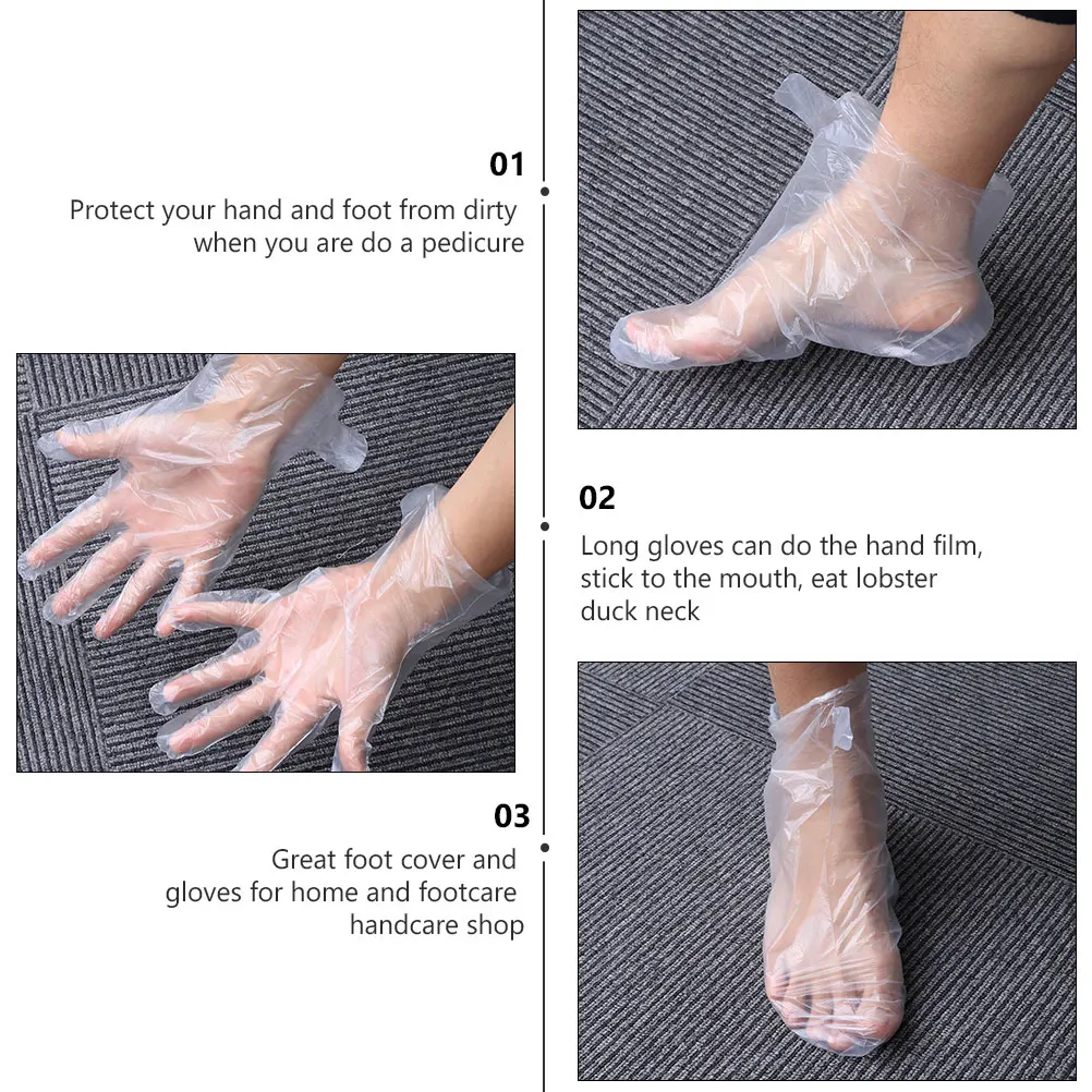 

Disposable Gloves One-off Gloves Plastic Disposable Gloves SPA Gloves Disposable Foot Cover