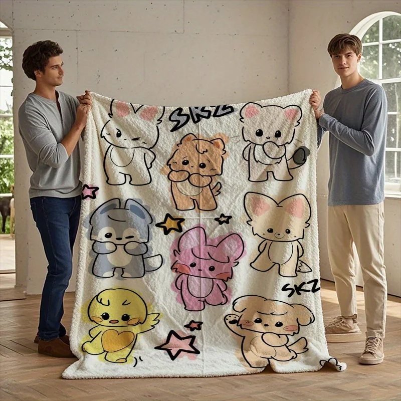 Bright anime character digital print flannel throw blanket Soft and comfortable suitable for all seasons made of polyester fiber