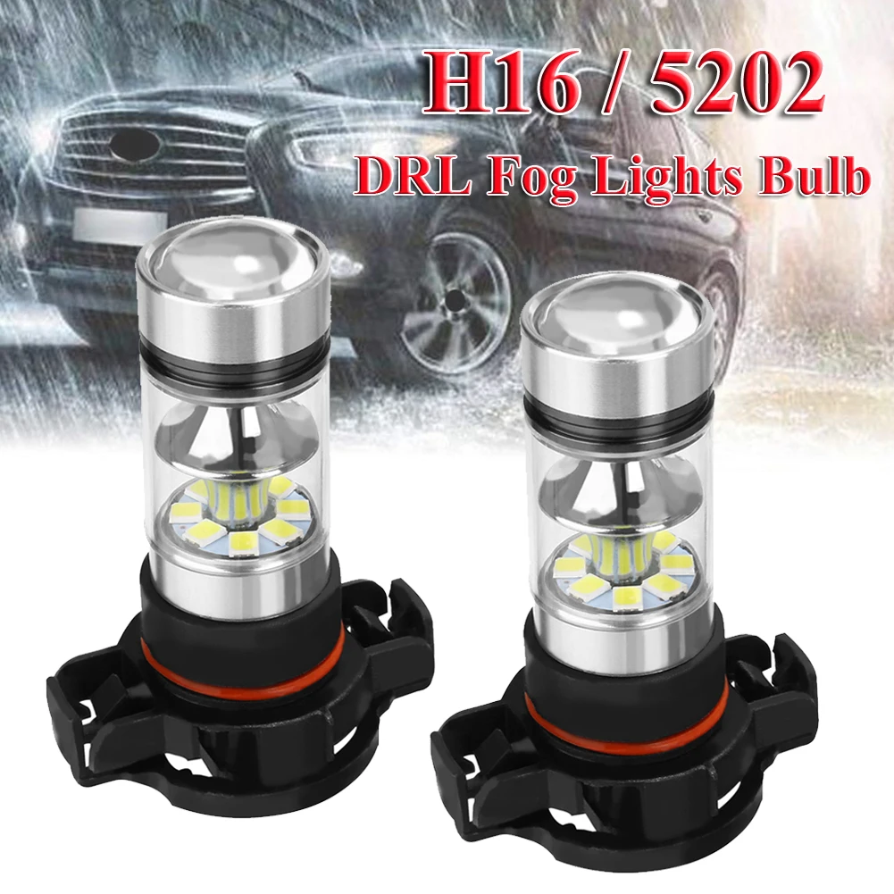 

2 Pcs 5202 H16 LED DRL Driving Fog Light Bulbs for 2007 2008 2009 2010 2011 2012 2013 2014 2015 Chevy Silverado 1500 Accessories