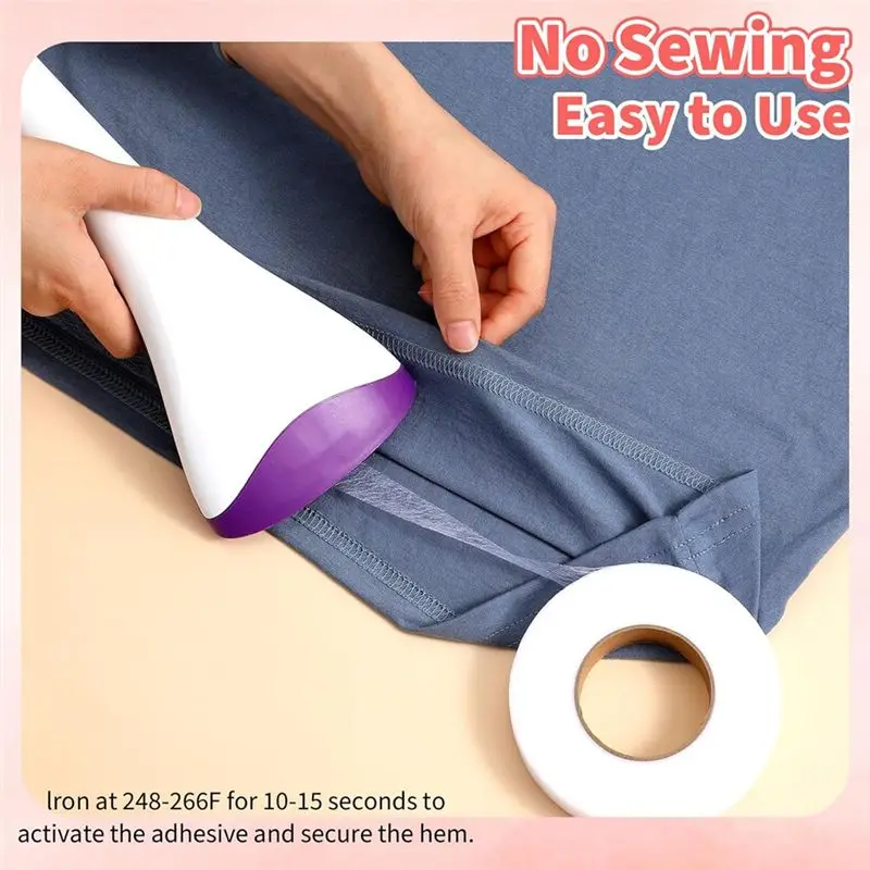 Top Sale 3/4 Inch X 70 Yards 2 Rolls No Sew For Hemming Tape For Pants Iron On Hem Tape Double Sided Fabric Tapes For Curtains