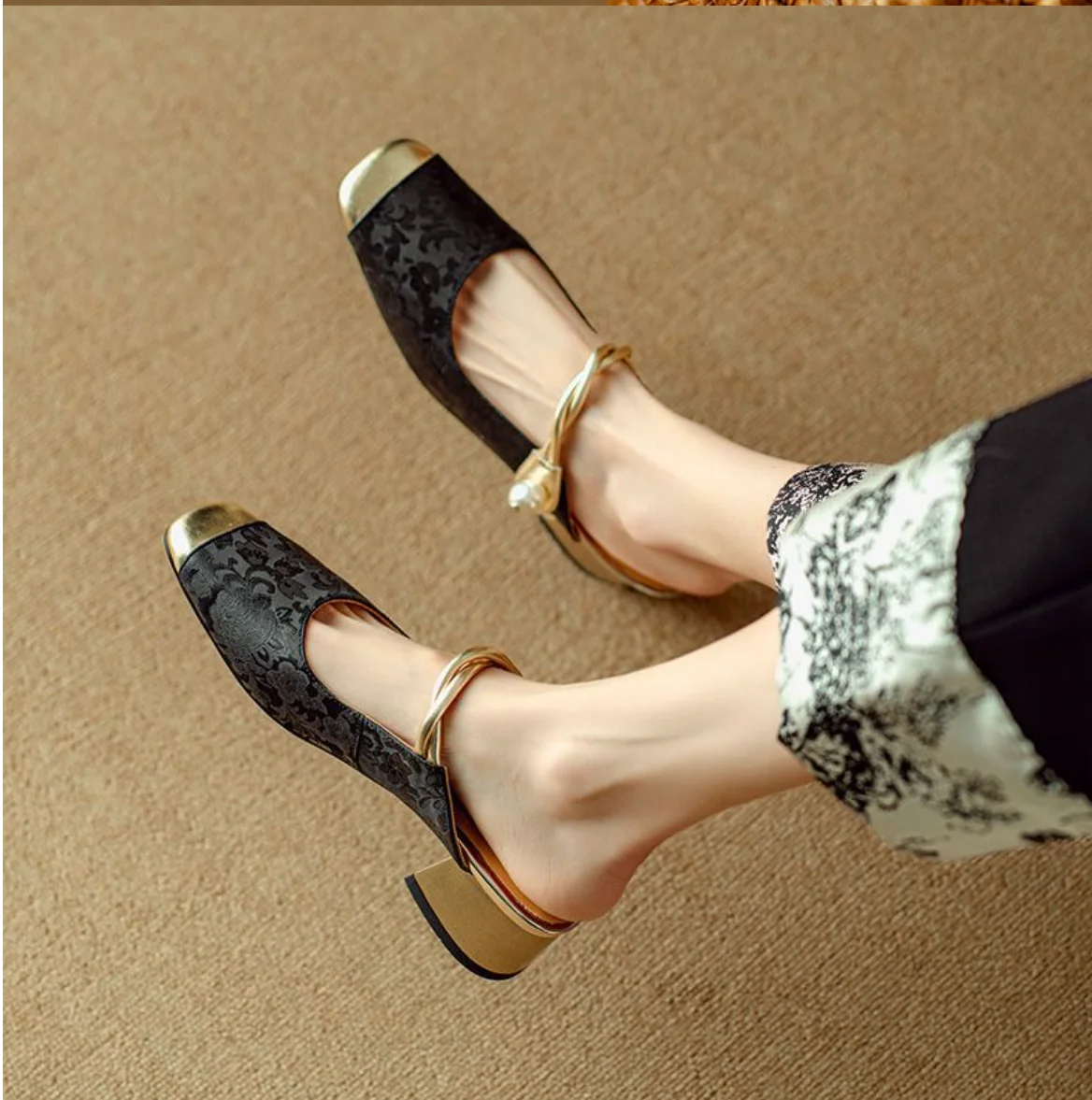 high quality fahsion women summer shoes black leather shoes for lady