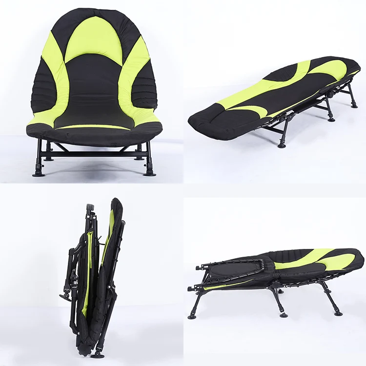 Portable High Back Multifunction Outdoor Oxford Steel Camping Chaise Chair Folding Camping Lying Chair