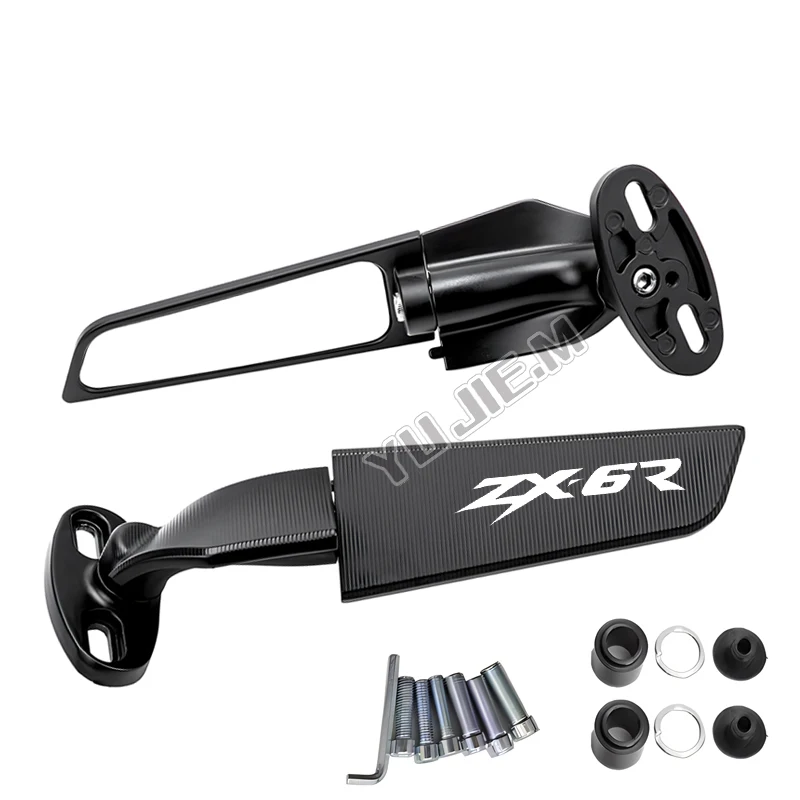 For Kawasaki Ninja ZX-6R ZX 6 R ZX6R 2009-2014 2008 2015 2016 2017 2018 2019 2020 Motorcycle CNC rearview mirror fixed wing