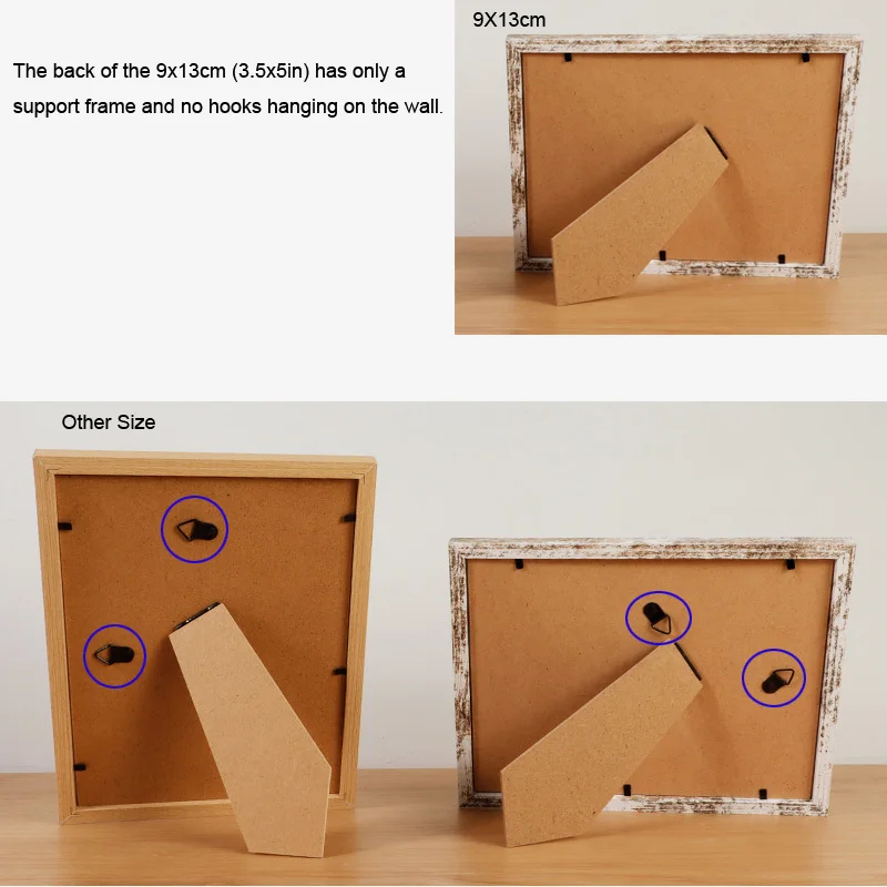 Set Di 4 Cornici In Legno Grigio Con Vetro Vero - Dimensioni Multiple: 4x6 Con Passepartout O 5x7 Senza - Esposizione Da Tavolo O Parete - 2