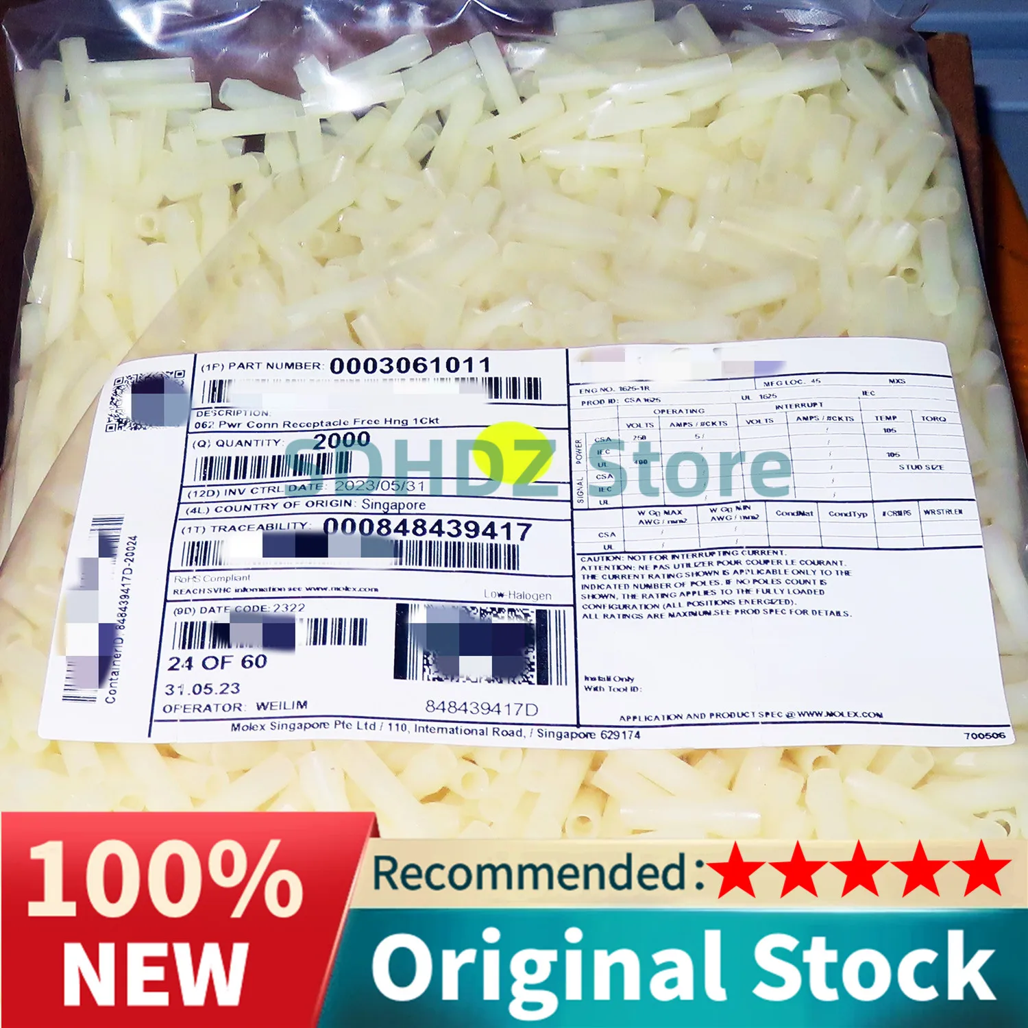 100/pçs/lote Conector 03061011 0306-1011 terminal