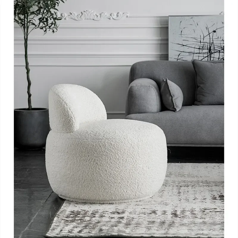 

Скандинавский современный туалетный стул в кремовом стиле, простой модный домашний диван-кресло