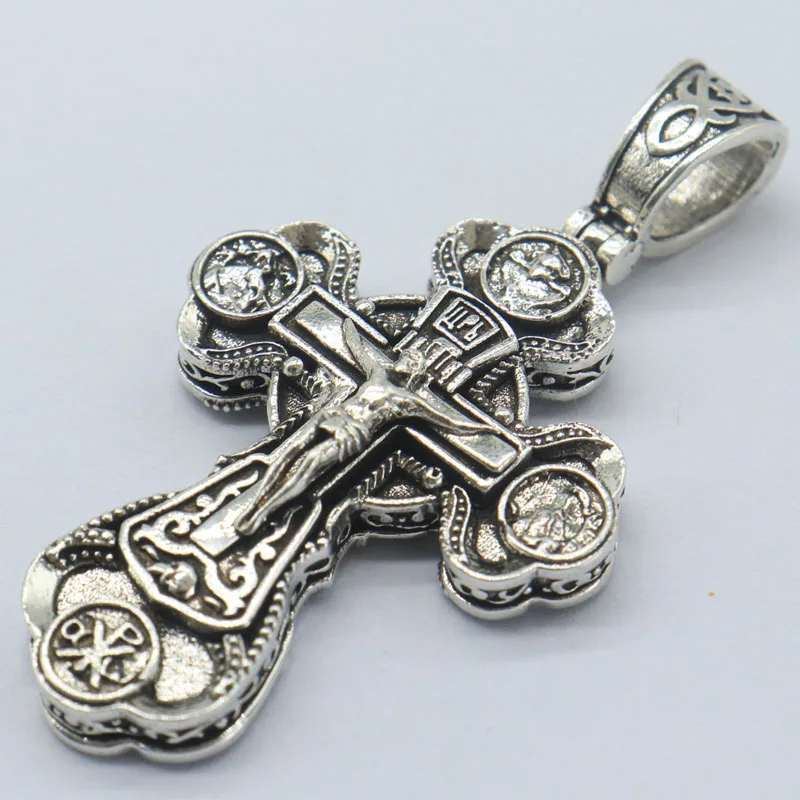 

Buy 4 Get 1 Free 14g Long Big Stainless Steel Orthodox Cross Trinity Virgin Mary Saints Holy trinity Pendant SheCrown