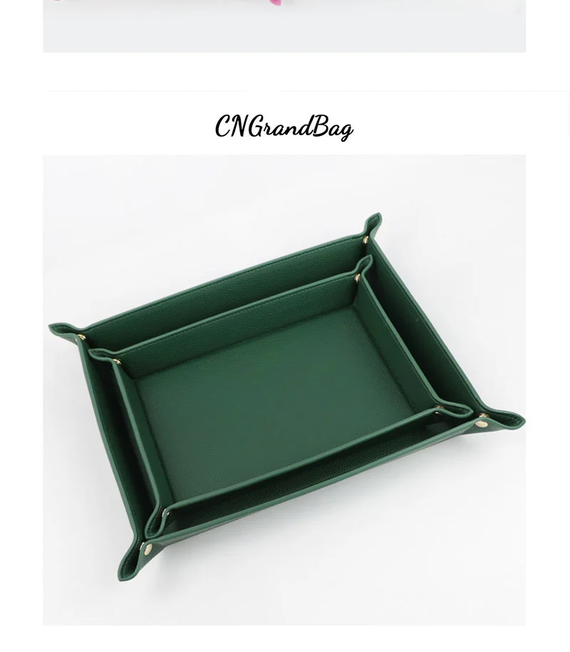 Free Customized Foldable PU Leather Tray for DIce Table Key Wallet Coin Organizer Square Tray Desktop Storage Box Jewelry Tray