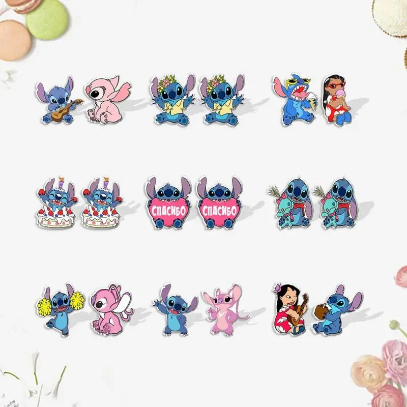 Kawaii Cute Stitch Earrings Ear Pendants Ear Decoration Cartoon Compact and Exquisite Acrylic Birthday Gift Girlfriend Gift Girl