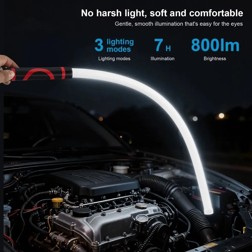 27Inch LED Flashlight Stick High Lumens Rechargeable Bendable LED Light Waterproof 3 Brightness Modes Automotive Lighting Tools