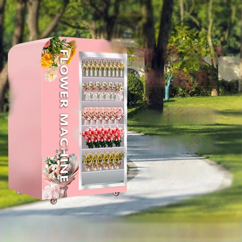 China Supplier Flowers Vending Machine 103 QR Scan Unmanned Automatic Vending Machine for Fresh Flowers Fruits and Vegetables