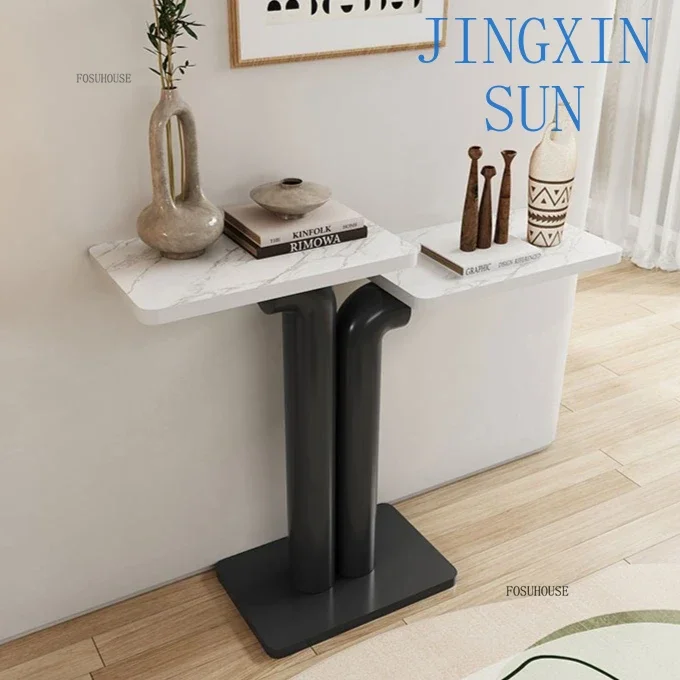 Italian Rock Slab Console Tables Designer Living Room Furniture Entrance Console  Household Console Tables for Hallway