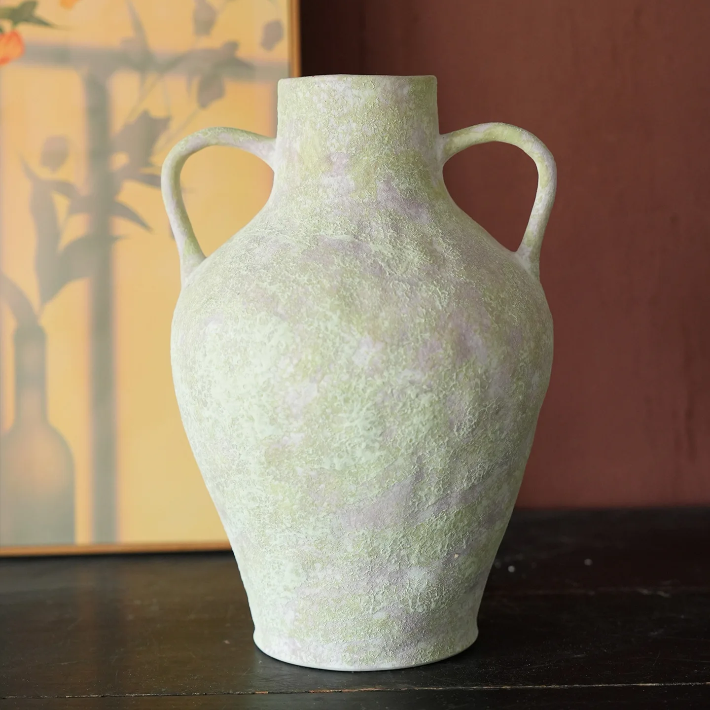 Modern simple ceramic vase glaze variable flower arrangement household living room entrance vase ornament creative dried flower