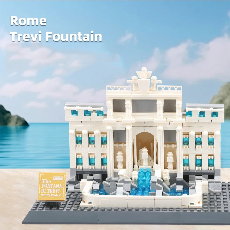 4212 Architecture Rome Trevi Fountain Miniature building City Modular Building Blocks Educational Collection DIY Toys 667+pcs