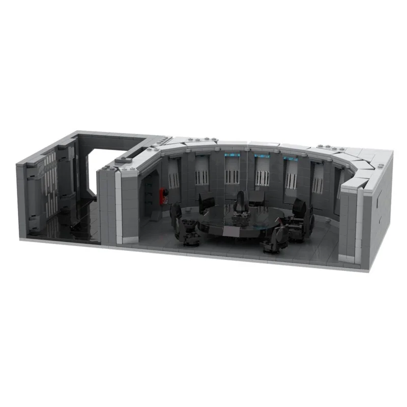 star movie MOC Sci-Fi Space Station Briefing Conference Room Interior with Black Table Diorama Block Model