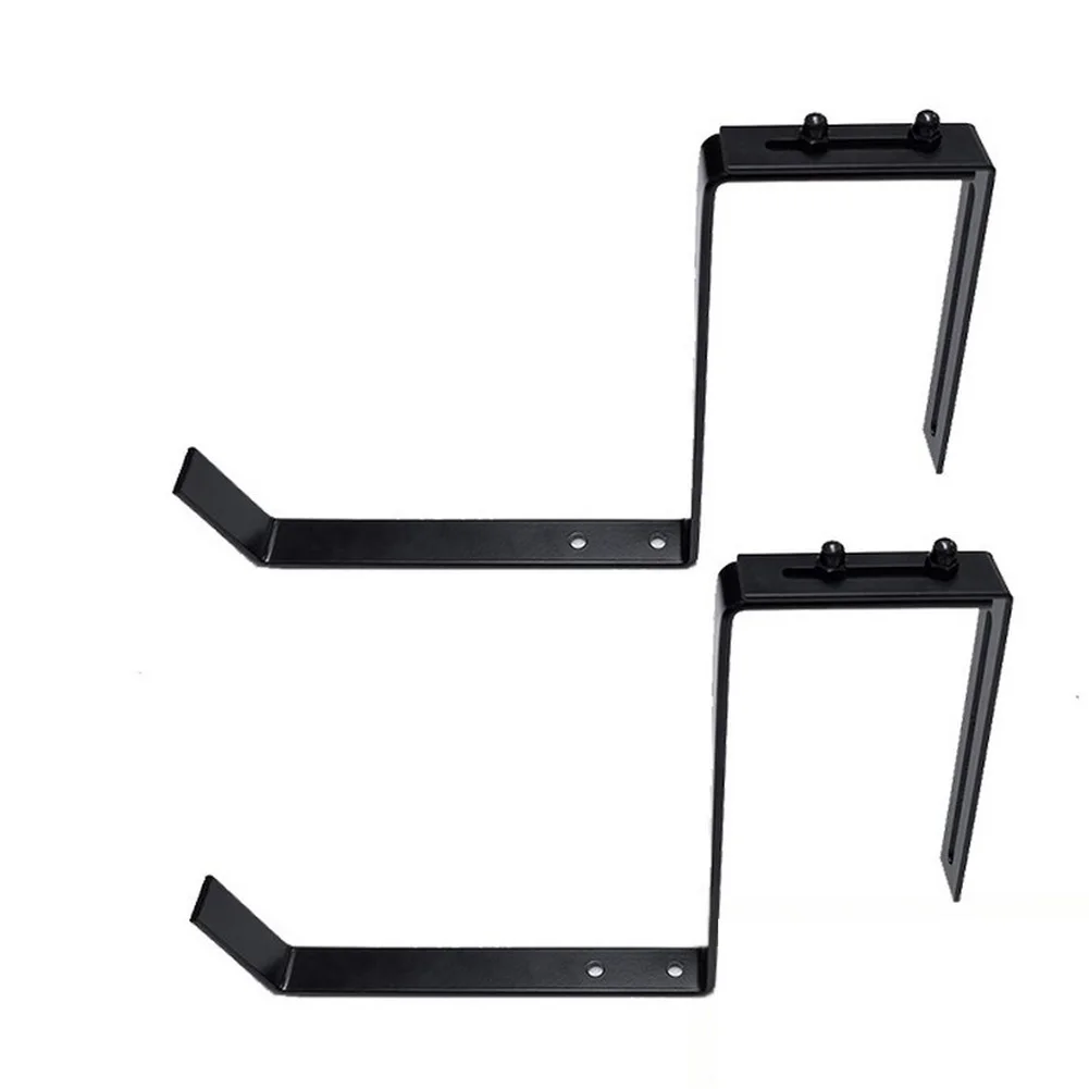 

Balcony And Fence Adjustable Flower Pot Support Brackets, Iron Construction, Easy No-Drill Installation Set- Of 2