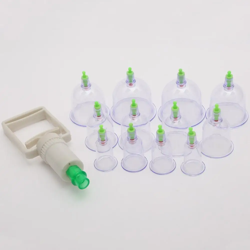 1 Set Cupping Cup Health Care Pain Relief Plastic Vacuum Cups Suction Pump Body Cupping Therapy Set for Home