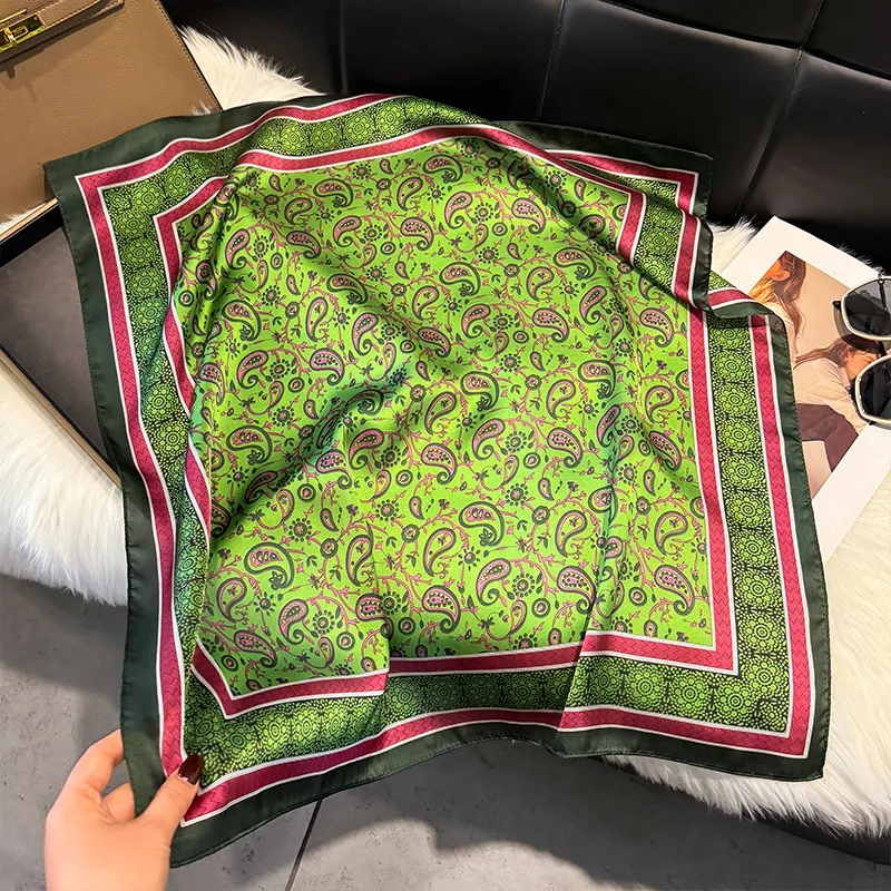 Fashion Square Scarf for Women Breathable Lightweight Bandannas Spring/Summer Headband Hair Scarf Soft Stain Neckerchief Shawl